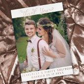 ミニマルScript Chicがパーソナライズされたお結婚礼 箔シーズンポストカード