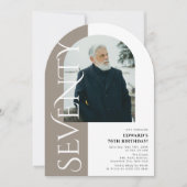 ミニマルSEUTH Arch写真70誕生日 招待状 (正面)