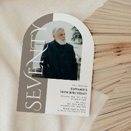 ミニマルSEUTH Arch写真70誕生日 招待状