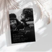 ミニマルShe言ったYesブライダルシャワー写真 招待状