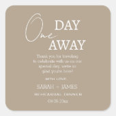 ミニマルTaupe一日遠くにお結婚礼 スクエアシール (正面)