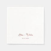 ミニマルTerracotta書道結婚脚本 スタンダードカクテルナプキン (正面)