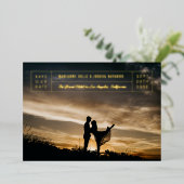 ミニマルTitleblock Photo日付を保存 箔招待状 (立ち正面)