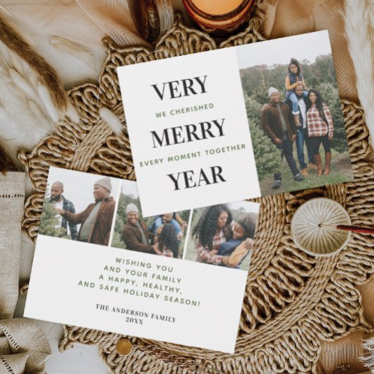 ミニマルVery Year Photoメリー Christmas Card サンキューカード