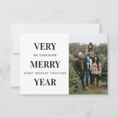 ミニマルVery Year Photoメリー Christmas Card サンキューカード (正面)
