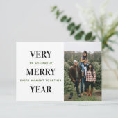 ミニマルVery Year Photoメリー Christmas Card サンキューカード (スタンド正面)