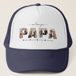ミニマルWe Love You PAPA Photo Collage キャップ
