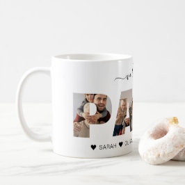 ミニマルWe Love You PAPA Photo Collage コーヒーマグカップ