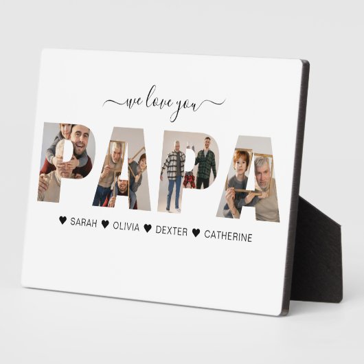 ミニマルWe Love You PAPA Photo Collage フォトプラーク (側面)