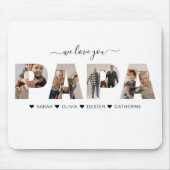 ミニマルWe Love You PAPA Photo Collage マウスパッド (正面)