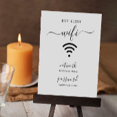 ミニマルWiFiパスワード署名印刷可能 台座サイン