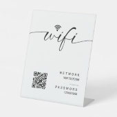 ミニマルWiFiパスワードQrコード結婚の署名 台座サイン (正面)