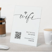 ミニマルWiFiパスワードQrコード結婚の署名 台座サイン (インサイチュ)