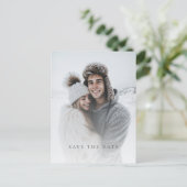 ミニマルwintery photo save date ポストカード (スタンド正面)