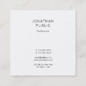 ミニマ人気があるリストテンプレートプロフェッショナルデザイン スクエア名刺 (裏面)