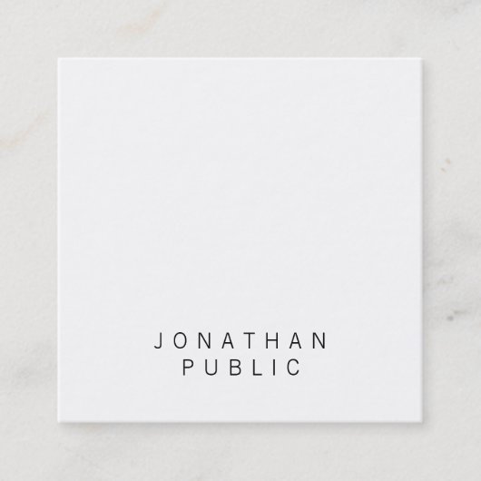 ミニマ人気があるリストテンプレートプロフェッショナルデザイン スクエア名刺 (正面)