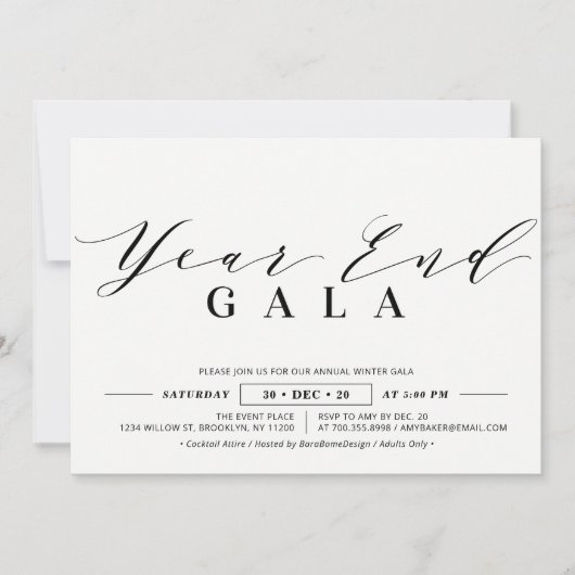 ミニマ企業のリスト年終了ガラ、新年 招待状 (正面)