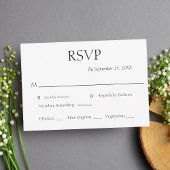 ミニマ伝統的フォーマルル白黒結婚ズ 出欠カード