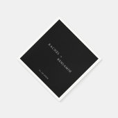 ミニマ伝統的ルシンプル白黒結婚の スタンダードカクテルナプキン (角)