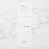 ミニマ伝統的ルシンプル白黒結婚の ボトルネックタグ (正面)