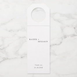 ミニマ伝統的ルシンプル白黒結婚の ボトルネックタグ