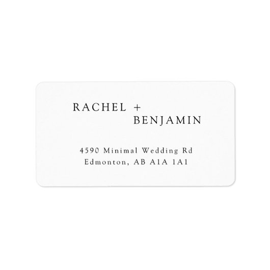 ミニマ伝統的ルシンプル白黒結婚の ラベル (正面)