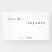 ミニマ伝統的ルシンプル白黒結婚の 横断幕 (横)