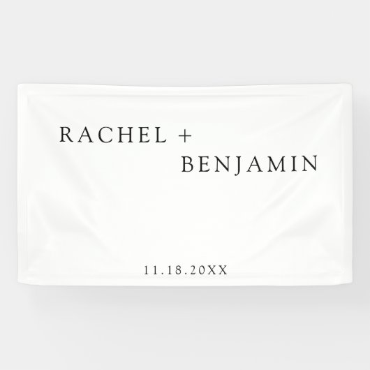 ミニマ伝統的ルシンプル白黒結婚の 横断幕 (横)