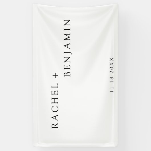 ミニマ伝統的ルシンプル白黒結婚の 横断幕 (縦)