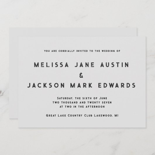 ミニマ動揺してリズムのストーングレ結婚イの 招待状 (正面/裏面)