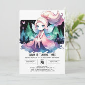 ミニマ威厳のあるリストフェアリー誕生日 招待状 (スタンド正面)