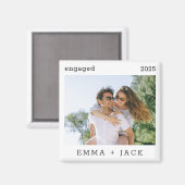 ミニマ婚約したモダンリスト写真ファースト・クリスマ マグネット (正面/裏面)
