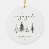 ミニマ婚約したリストパーソナライズされたクリスマス セラミックオーナメント (正面)