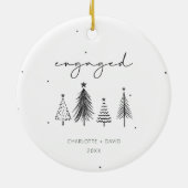ミニマ婚約したリストパーソナライズされたクリスマス セラミックオーナメント (裏面)