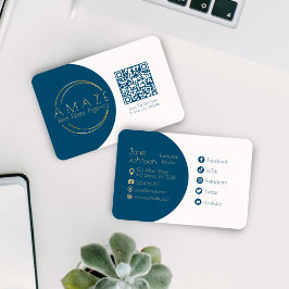 ミニマ実在リストエステートエージェントQRコード名刺 名刺