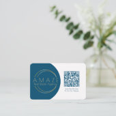 ミニマ実在リストエステートエージェントQRコード名刺 名刺 (スタンド正面)