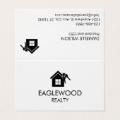 ミニマ実在リストエステート白黒折り畳み 名刺 (外部フラット)