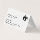 ミニマ実在リストエステート白黒折り畳み 名刺 (裏面)