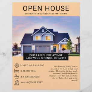 ミニマ実在リストエステートOpen House Flyer - Customiz チラシ