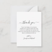 ミニマ感謝していリストシックあなた3枚の結婚写真ブラック ノートカード (裏面)