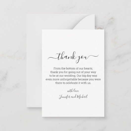 ミニマ感謝していリストシックな3枚の写真コラ結婚ージ ノートカード (裏面)