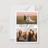 ミニマ感謝していリストシックな3枚の写真コラ結婚ージ ノートカード (正面)