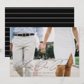 ミニマ救リストのDateフォトカード（黒） 招待状 (正面/裏面)