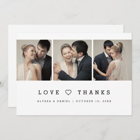 ミニマ数々のリスト結婚 – 写真の愛と感謝していの セーブザデート (正面/裏面)