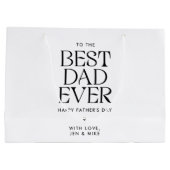 ミニマ最高のムパパはモダン永遠の父の日 ラージペーパーバッグ (裏面)