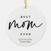 ミニマ最高のリストママエバーエレガントタイポグラフィカスタム セラミックオーナメント (正面)