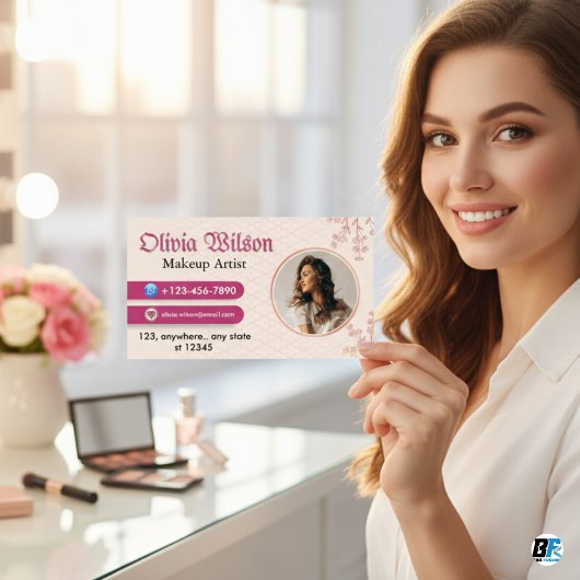 ミニマ最高のリスト美しいフェミニンメイクアップアーティスト 名刺