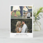 ミニマ最高のリスト・デイ・エバー・カップルの写真結婚の数 サンキューカード (スタンド正面)