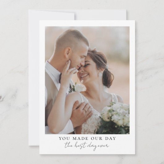 ミニマ最高のリ・デイ・エバ結婚ー写真 サンキューカード (正面)