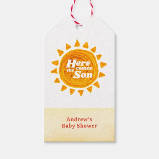 ミニマ来リストここボホ赤ちゃんシャワー ギフトタグ (正面)